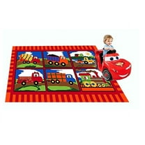 Mybecca Kids Rug Truck Zone Design Children Area Rug 5x7