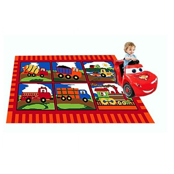 Mybecca Kids Rug Truck Zone Design Children Area Rug 5x7