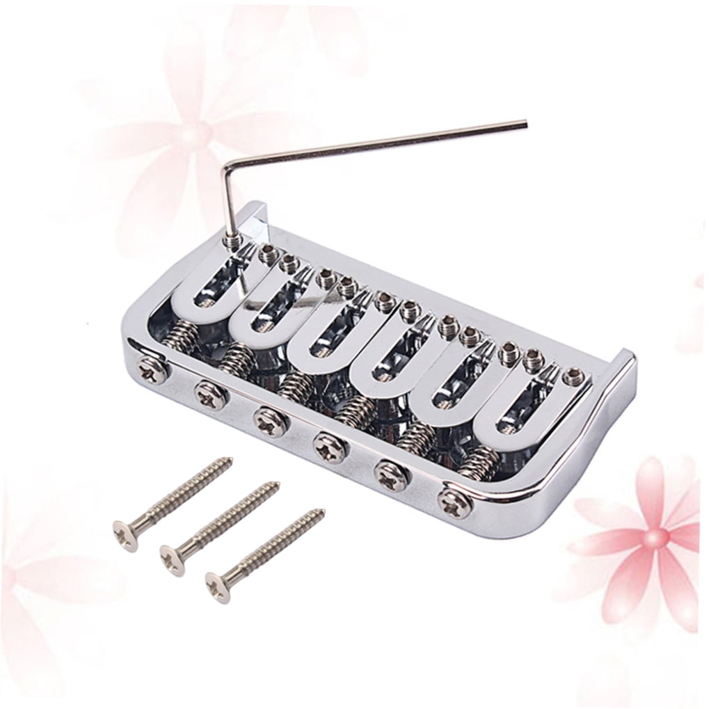 PBPBOX 1 Set Electric Guitar Bridge Accessories Silver Steel Tremolo Bridge Plate for Guitarists