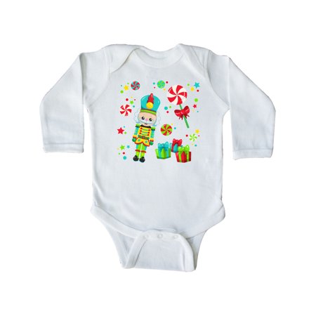 

Inktastic Holiday Nutcracker and Candy for Christmas Gift Baby Boy or Baby Girl Long Sleeve Bodysuit
