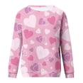 thumbnail image 4 of Valentine's Day Long Sleeve Shirts for Women Trendy Sequin Heart Print Crew Neck Casual Sweatshirts Casual Tunic Tops(Pink,XXL), 4 of 4