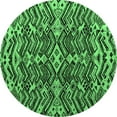 thumbnail image 1 of Ahgly Company Indoor Round Abstract Emerald Green Modern Area Rugs, 7' Round, 1 of 4