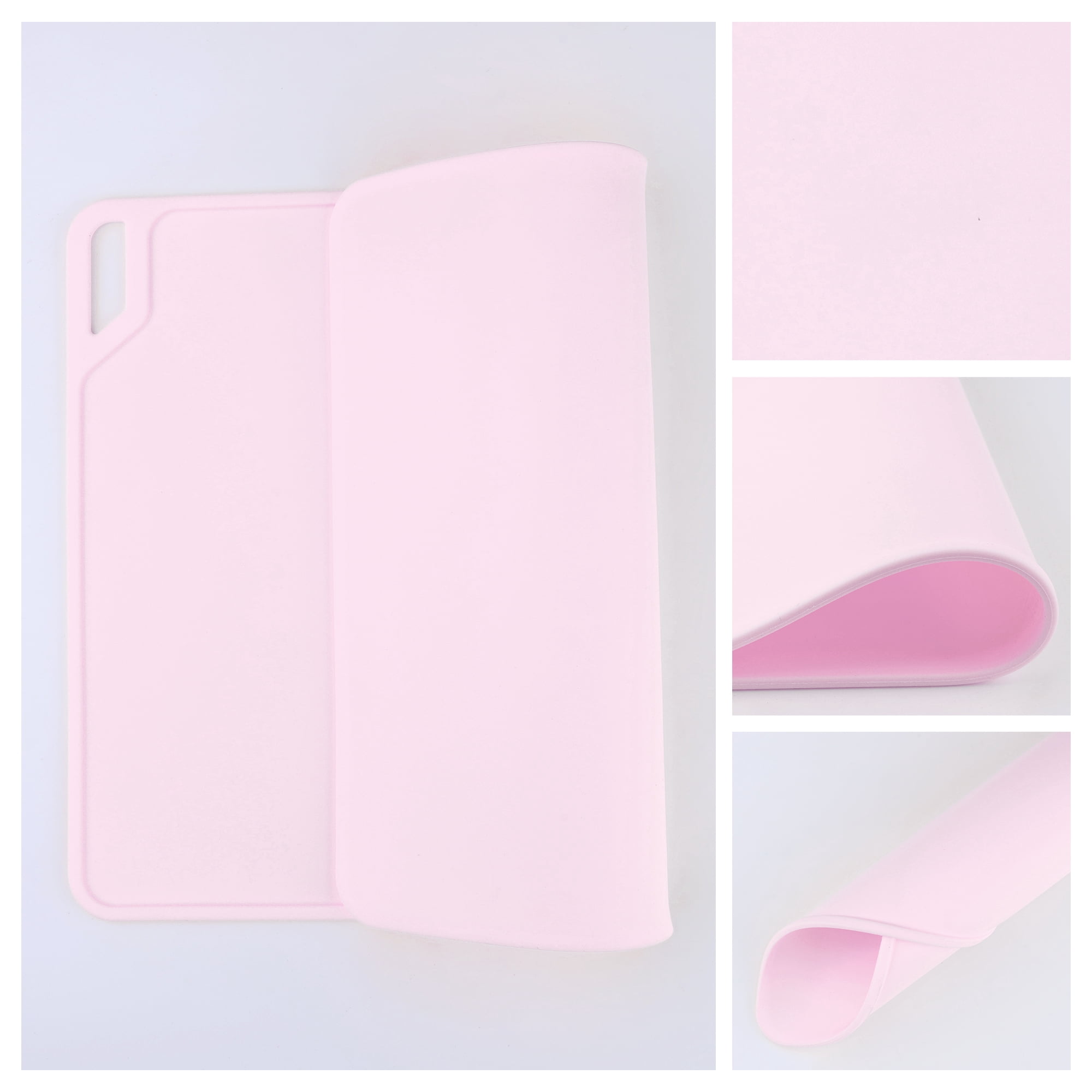 Unique Bargains Set of 6 Silicone Placemats for Kitchen Dining Table Decor Pink