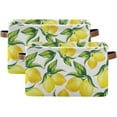 thumbnail image 2 of FREEAMG Yellow Lemons Storage Basket, Durable Canvas Organizer With Handles Large Collapsible Storage Bins Boxes for Home Office - 1 Pack, 2 of 7