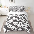 thumbnail image 2 of Feelyou Kawaii Panda Bedding Comforter Set 7-Piece, Cute Funny Animal King Bedding Sets, Grey White Cartoon Bed Sheets, Breathable Bedroom Decorative, 2 of 7