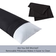 thumbnail image 4 of Almohada corporal ELNIDO QUEEN, suave y larga, 20 x 54 pulgadas, negra, 4 of 7