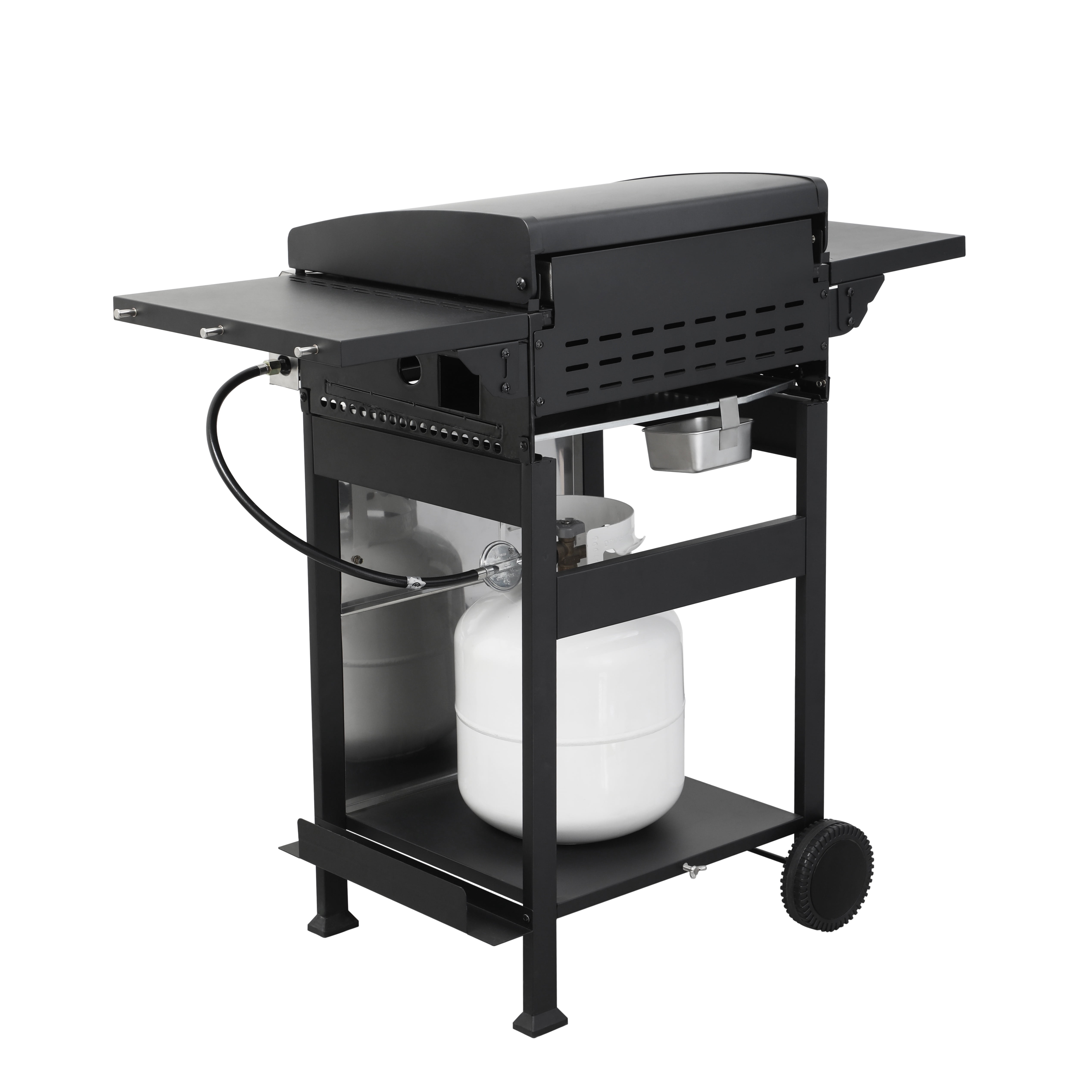 Fehomix 3-Burner Propane Gas Grill, 36900 BTU Stainless Steel BBQ with Foldable Side Table & Hanging Basket, Outdoor Barbecue Grill for Patio, Backyard
