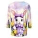 thumbnail image 5 of Camisetas de Pascua para Mujeres Cuello Redondo Suéter Suelto con Mangas de Tres Cuartos Y Lindo Estampado de Vacaciones, Poliéster Suave Casual Top para las Salidas Diarias de Primavera, 5 of 5