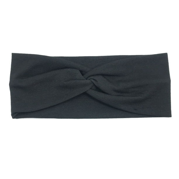 Advancent Diadema elástica Athletic Gym Banda para el cabello suave Banda para el sudor Entrenamiento Playa Vacaciones Elegante Moda Headwear Uniforme atlético Negro