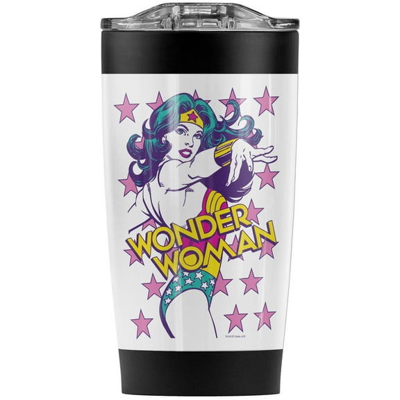 Wonder Woman Valiant Stainless Steel Tumbler 20 oz Coffee Travel Mug/Cup, Vacuum Insulated & Double Wall with Leakproof Sliding Lid | Great for Hot Drinks and Cold Beverages