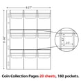 thumbnail image 3 of Fundas para Colección de Monedas MUQING 180 Bolsillos 20 Hojas, 3 of 6