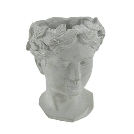 Classic Greek Grey Lady Indoor/Outdoor Cement Head Planter