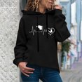 thumbnail image 1 of Women's Hoodie Sweatshirt Pullover Long Sleeve Print Comfortable Drawstring Blouse Tops, 1 of 7