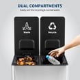 thumbnail image 2 of Fingerprint Resistant 30L Trash Can – Stainless Steel Dual Compartment Step Bin with Soft-Close Lid & Removable Buckets – 2x4 Gallon Recycling & Garbage Can for Kitchen or Office, 2 of 7