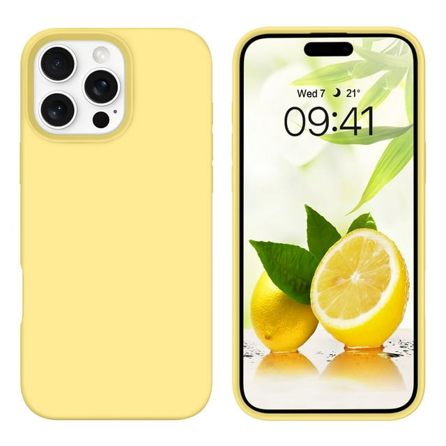 Funda de teléfono GUAGUA para iPhone 16 Pro de 6.3 pulgadas, silicona suave, amarilla