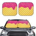 thumbnail image 2 of Zufioo Red Ice Cream Print Folding Car Windshield Sun Visor, Anti-ultraviolet Sun Visor, Suitable for Trucks, Vans Car Accessories-Large, 2 of 6