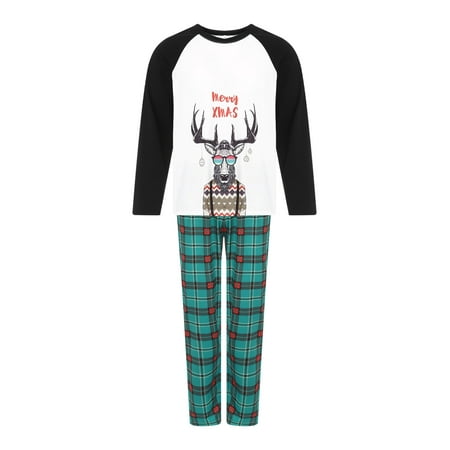 

Biekopu Family Matching Round Neck Long Sleeve Tops+ Pajamas Trousers