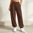 thumbnail image 2 of Yutgune Baggy Sweatpants Women High Waist Drawstring Ribbed Cuff Womens Sweatpants with Pockets, 2 of 9