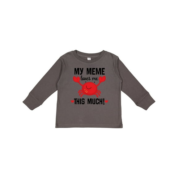 Inktastic Meme Loves Me Grandson Boys or Girls Long Sleeve Toddler T-Shirt
