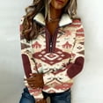 thumbnail image 4 of Tmtolofot Vintage Print Sweatshirt for Women Quarter Zip Pullover Women Boho Loose Fit Sweat Shirts V Neck Fleece Collared Tops Dressy Casual Trendy Outfits 2026 Spring Fall Tops | Multicolor | M, 4 of 8