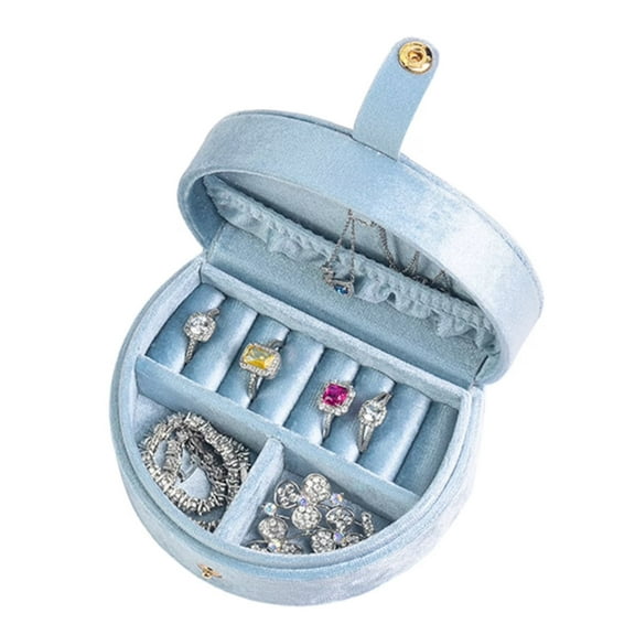 TAIMY Velvet Jewelry Box Organizer for Rings, Earrings and Necklaces,  Travel Jewelry  , Gift Box for Women  blue