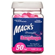 Mack's Dreamgirl Soft Foam Earplugs, 50 Pair, Pink - Small Ear Plugs for Sleeping, Snoring, Studying, Loud Events, Traveling & Concerts