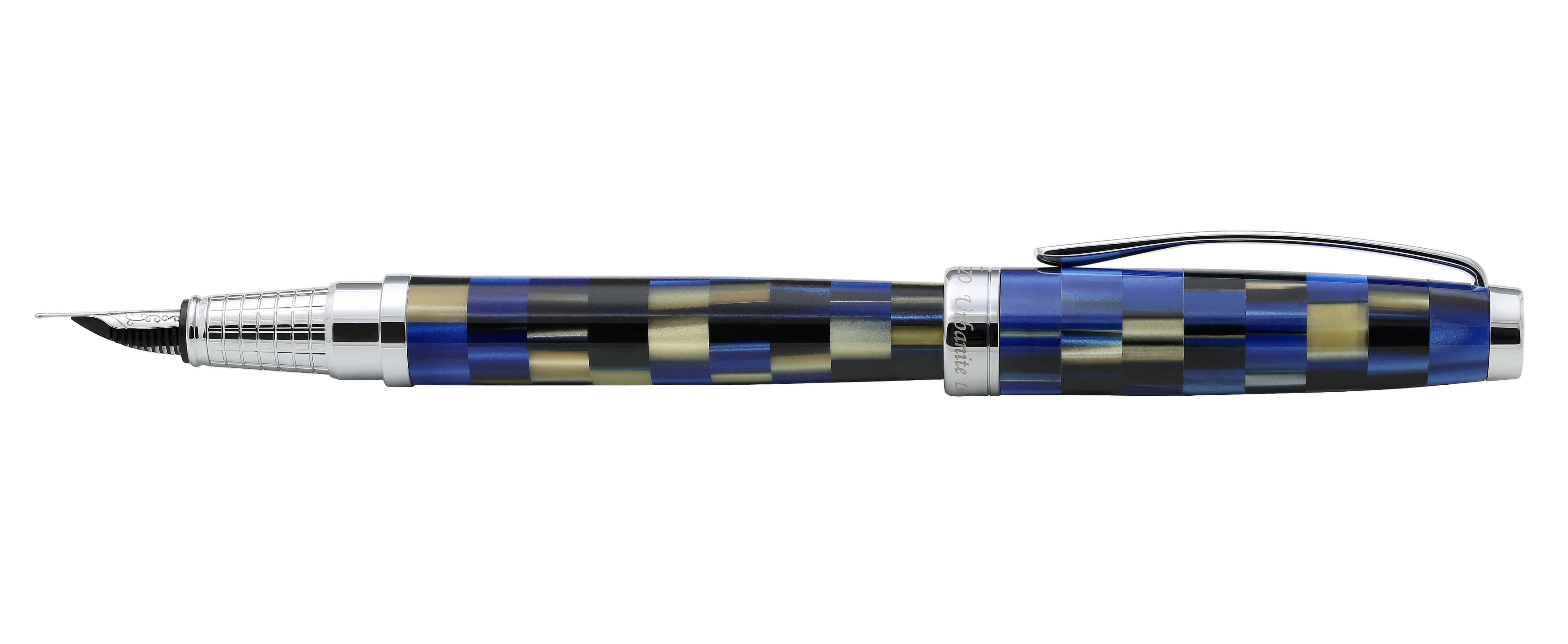 Xezo Urbanite I Acrylic  Brass Fountain Pen (Medium Nib) - Modern Blue