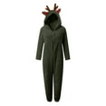 thumbnail image 5 of Otqutp Girls Christmas Fuzzy Jumpsuits Teen Kids Winter Warm Soft Fleece Onesie Plain Cute Hooded Front Zipper Bodysuit, 5 of 5