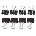 thumbnail image 4 of 12 Pcs Stationery Papers File Organizer Metal Black Binder Clips 15mm Width, 4 of 5