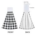 thumbnail image 4 of Black and White Checked 2pcs Bathroom Hanging Towels Velcro Soft Hand Towel Absorbent Tie Towels for Kitchen Toilet Tea Bar Washcloth, 4 of 7