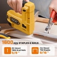 thumbnail image 2 of Bielmeier Yellow 4V Cordless 2-in-1 Electric Staple Gun with LED Light, Nails & Staples for Upholstery, Carpentry & DIY, 2 of 6