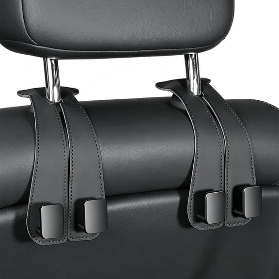 Car Seat Headrest Hooks for Purses and Bags, Double Hook Leather Bag Holder 90 Degrees Rotatable for Sedans, SUVs and Trucks