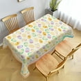 thumbnail image 2 of Virtumob Easter Tablecloth Rectangle 60 x 120 inch Colorful Egg with Happy Easter Bunny, Spring Floral Decorative Easter Table Cloth, Yellow Oblong/Rectangle, 2 of 5