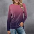 thumbnail image 2 of Femmes Daily Tops Manches Longues Confortable Gradient Imprimer Blouse Tops Casual Manches Longues Col Tunique Pull-Over Chemises, 2 of 4