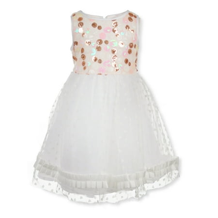 

Dorissa Girls Sequin & Heart Party Dress - white 4t (Toddler)