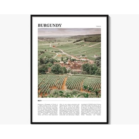Kiloa Burgundy France Travel Wine Wall Art Poster, 8x12 UNFRAMED