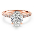 thumbnail image 2 of Gem Stone King 1.70 Cttw 10K Rose Gold IGI Certified Lab Grown Diamond Engagement Ring for Women | Center Diamond Oval 1.5 Ct | D-E Color | VS1-VS2 Clarity | Size 7, 2 of 6