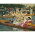 thumbnail image 2 of Raimund Germela 24x20 Black Ornate Framed Double Matted Museum Art Print Titled: Punting on the Thames, 2 of 5
