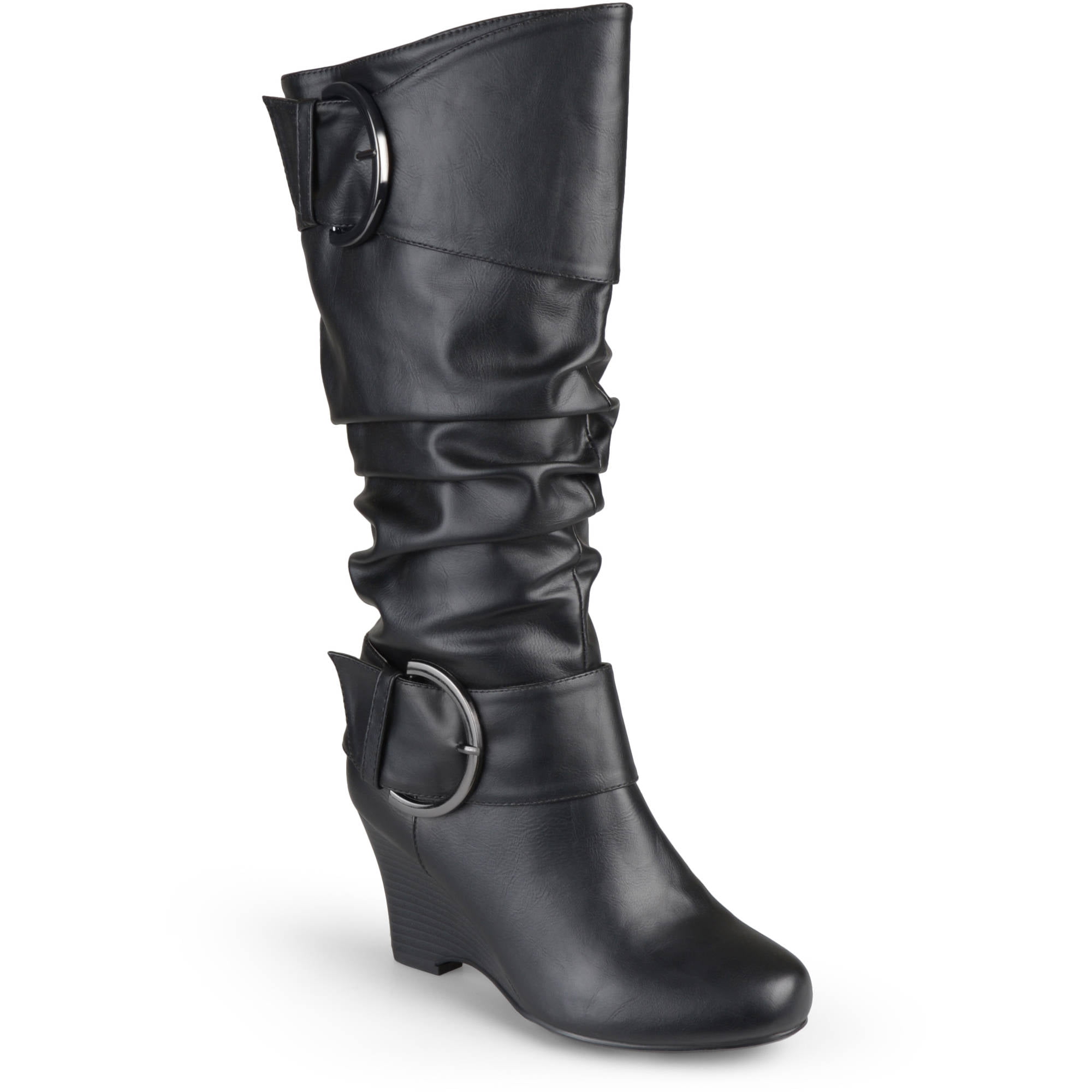 wide calf leather boots