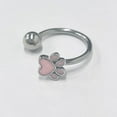 thumbnail image 5 of Glitter Paw Print Horseshoe Lip Ring Screw for Women Men Unisex - Cute Enamel Cat Dog Kitten Puppy Animal Pet Bite Rings Cartilage Tragus Eyebrow Septum Stud Earrings Fashion Body Piercing Jewelry, 5 of 5