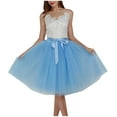 thumbnail image 2 of Xunlbb Midi Skirt, Womens Fashion Solid Color Bow 6th Floor Mesh Gauze Puff Skirt Oversized Skirt Gift for Women, Size M-XL, 2 of 4
