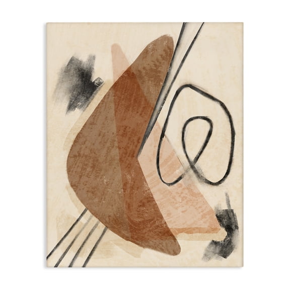 Stupell Industries Mid-Century Layered Boomerang Abstract Linework Canvas Art, 16 x 20, by Lil' Rue