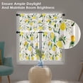 thumbnail image 6 of Lemons Kitchen Window Curtains Valance and Tier Set 36 Inch, Summer Fruit Watercolor Rod Pocket Short Tier Curtain for Bathroom, Abstract Small Cafe Drapes for Kitchen Decor, 6 of 6