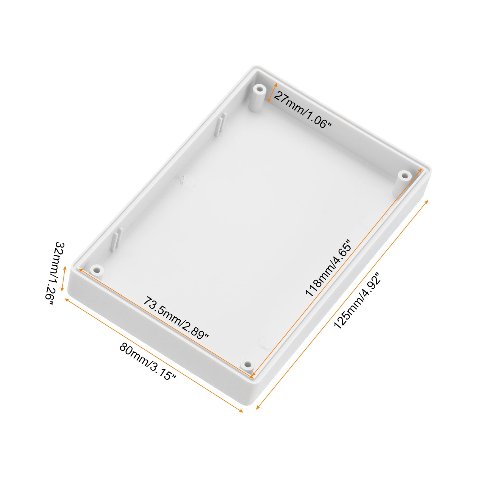Uxcell 4.92" x 3.15" x 1.26" Junction Box DIY Wiring Box Enclosure Project Case ABS for DIY Projects Grey, 2 Pack