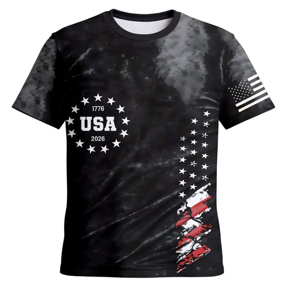 ibiyuan 250 Anniversary Usa Flag Mens Big and Tall T Shirts Mens Muscle Shirt Crew Casual Short Sleeve Patriotic American Flag Pullover Tees Men Tops