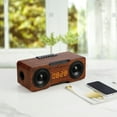 thumbnail image 3 of VOLTSTECH - Amplificador Dual Portátil Retro de 24 W con Bluetooth 5.0, Altavoz Inalámbrico de Madera para Ordenador, Reloj Despertador para el Hogar, Viajes Al Aire Libre, Radio FM, 3 of 8