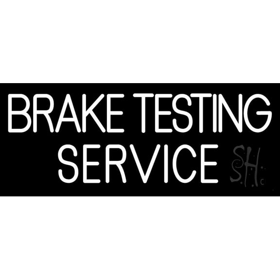 Brake Testing Service LED Neon Sign 13 x 32 - inches, Clear Edge Cut Acrylic Backing, with Dimmer - Bright and Premium built indoor LED Neon Sign for automotive store, and mall.