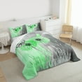 thumbnail image 4 of Manfei Dandelion Flower Floral Full Size Comforter Sets, Rustic Buuterfly Bedding Comforter Set, Green Grey Botanical Reversible Bedding Sets, Microfiber Bedroom Decor, 3pcs, 4 of 9