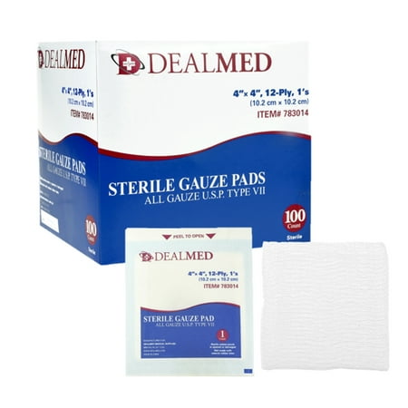 Dealmed Gauze Pads, Sterile 1's, 4