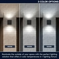 thumbnail image 2 of Luxrite LED Outdoor Cube Wall Light, Up-Down Wall Sconce, 3CCT 3000K-5000K, 26W, Aluminum, IP65, ETL, 2 of 7
